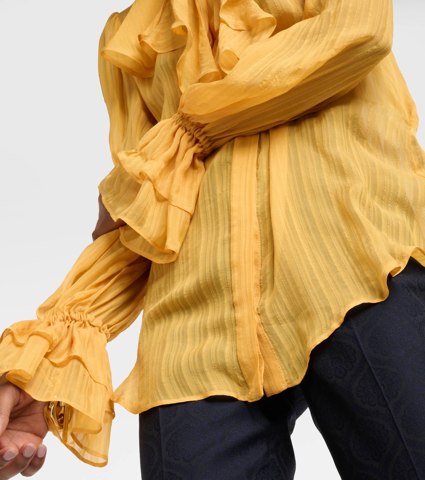 Ruffled silk blouse - 5