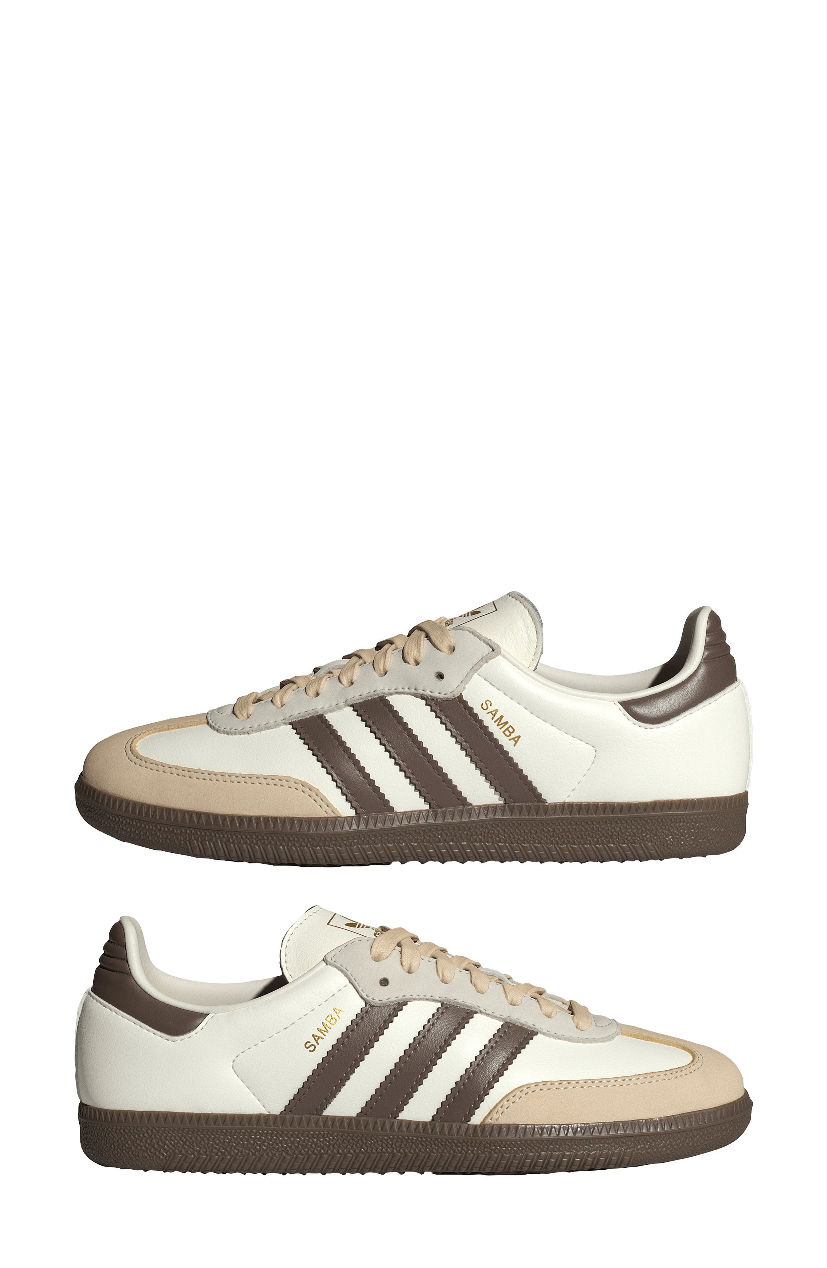adidas Gender Inclusive Samba OG Sneaker in Off White/Earth Strata/Gum at Nordstrom - 8