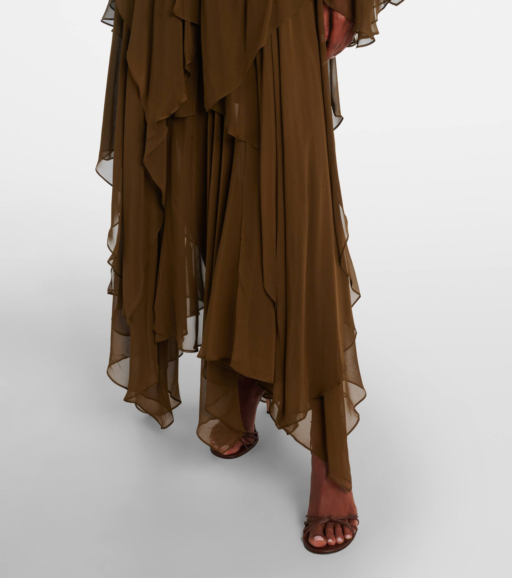 Draped silk organza gown - 5