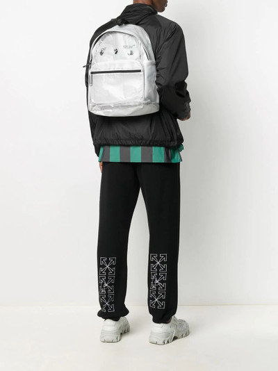 Off-White matte logo print backpack outlook