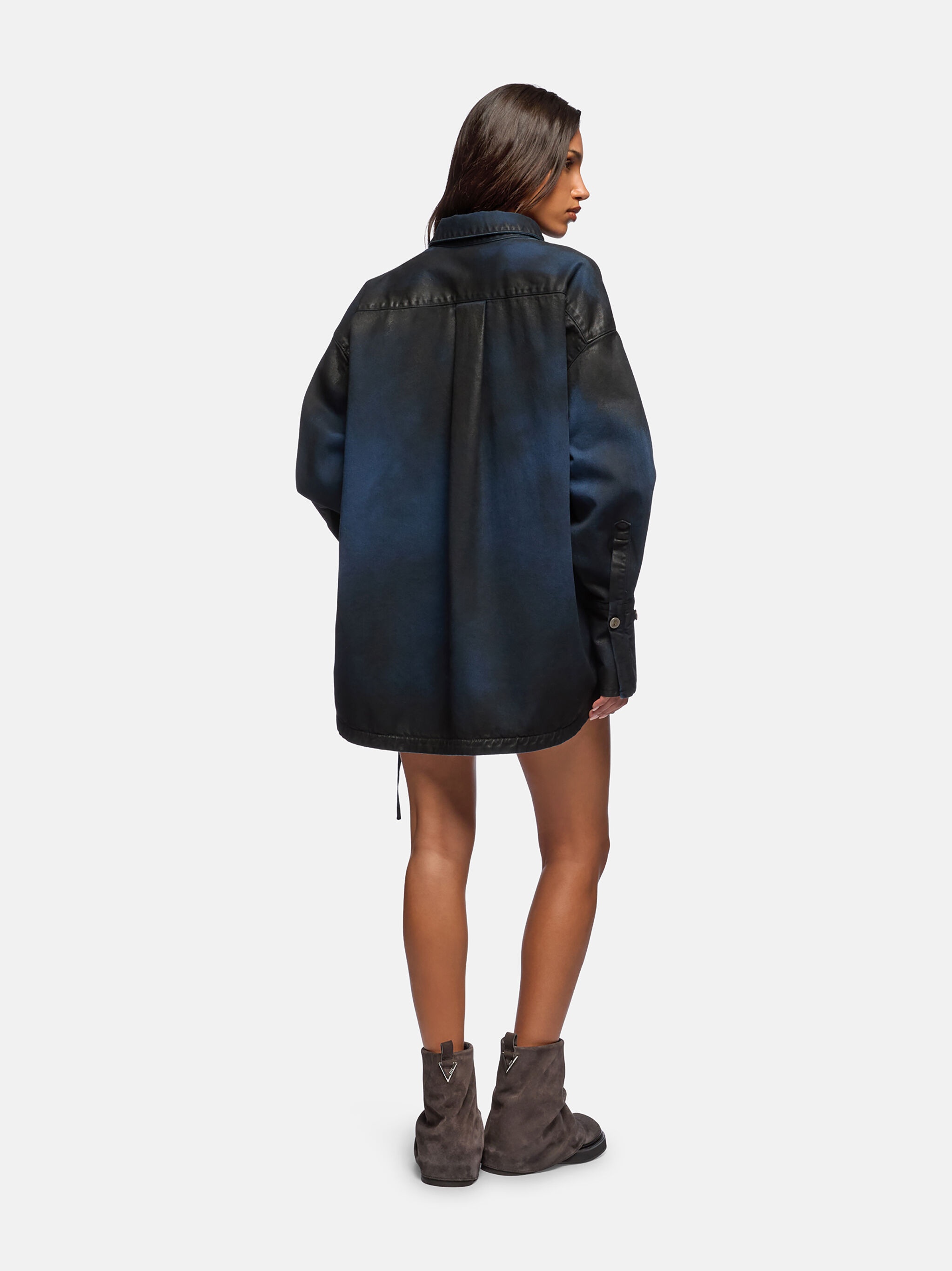 NAVY AND PIRATE BLACK SHORT COAT - 3