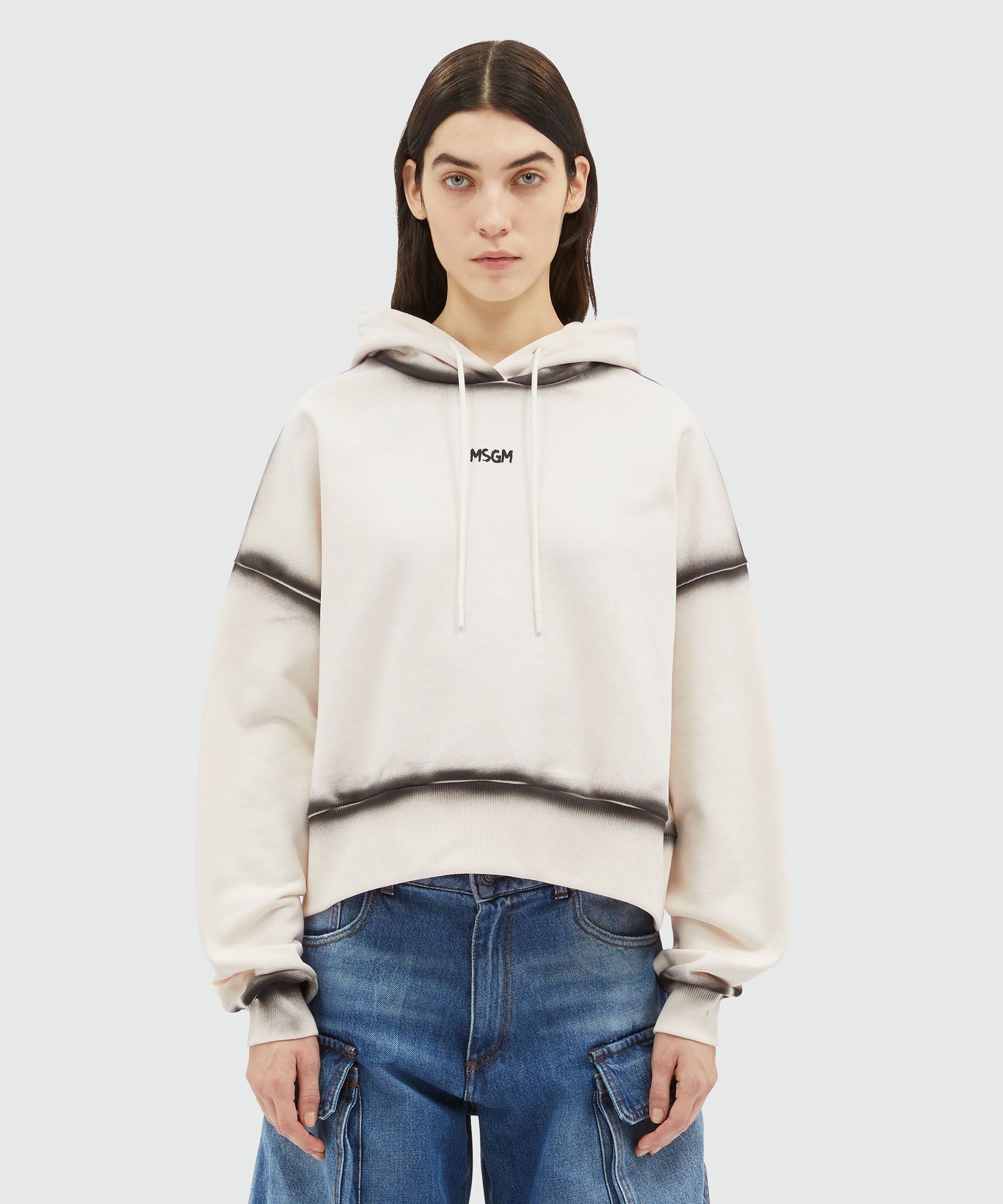 Jersey sweatshirt with spray-effect stitching - 2