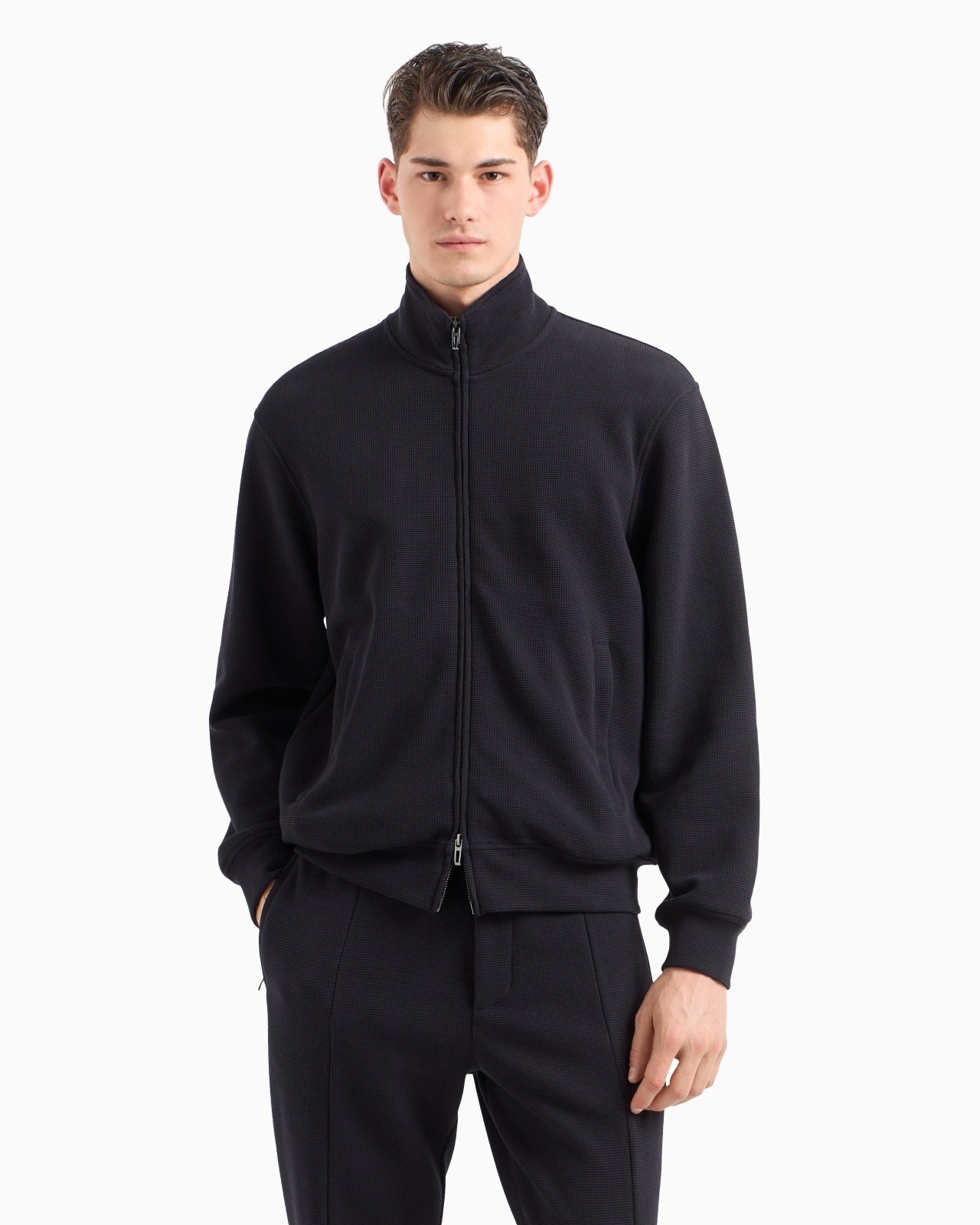 TRAVEL ESSENTIALS FULL-ZIP SWEATSHIRT IN WAFFLE JERSEY - 2