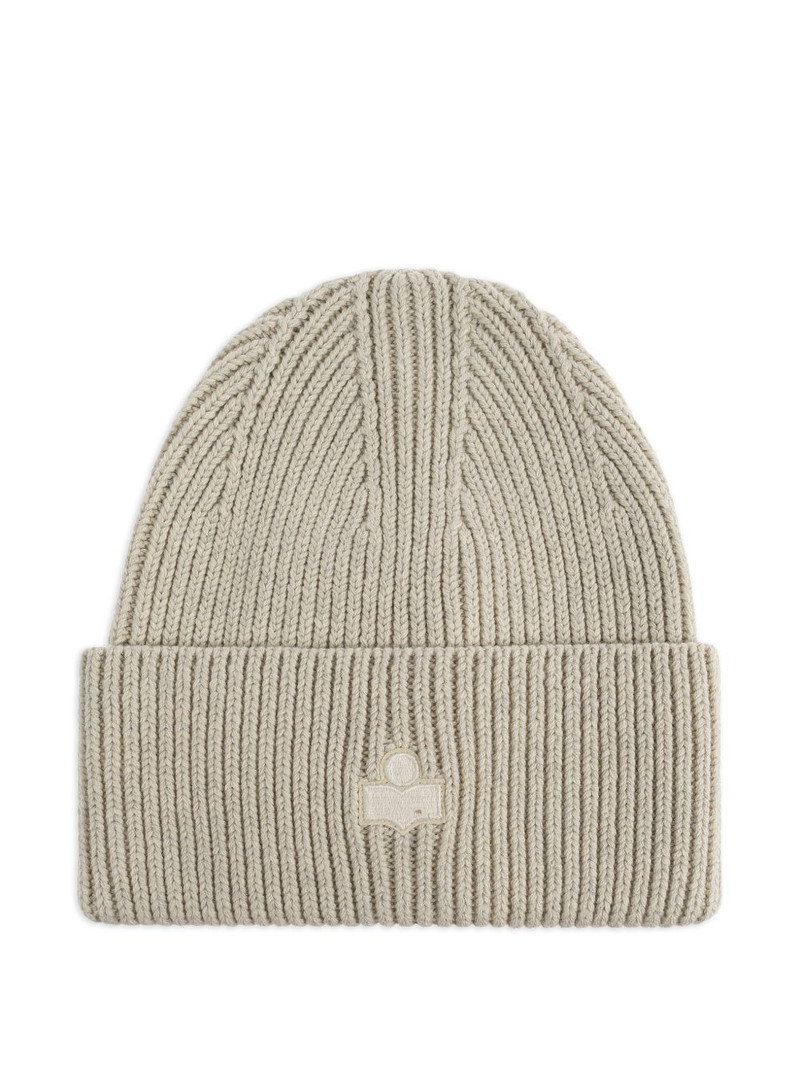 logo-detail cotton beanie hat 1