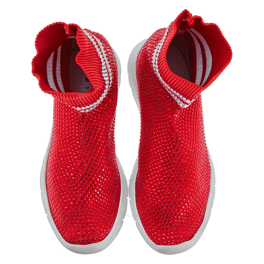 Joshua Sanders Ladies Red Sneakers Sock All Strass - 3