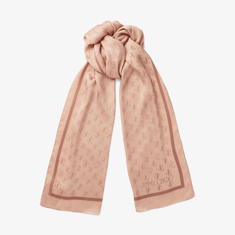 Doris
Ballet Pink Silk Stole with JC Monogram Repeat Print 1