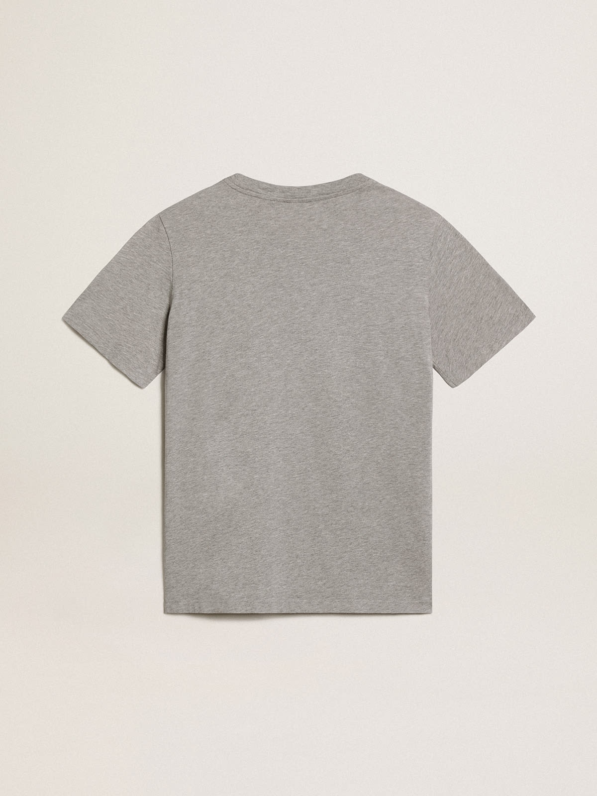Women's mélange gray T-shirt with gold star on the front - 2
