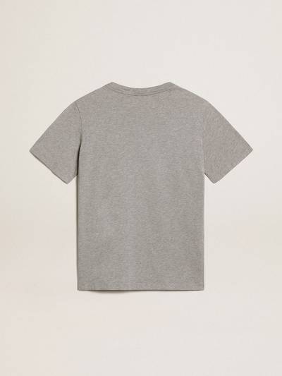 Golden Goose Women's mélange gray T-shirt with gold star on the front outlook