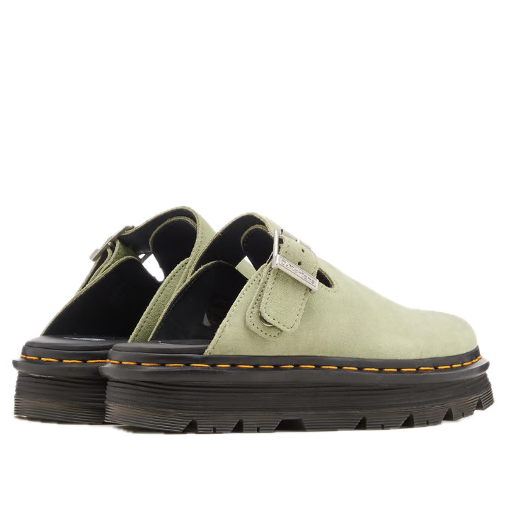 Dr. Martens Zebzag Suede Casual Slingback Platform Mules 'Sage Green' 31937300 - 3