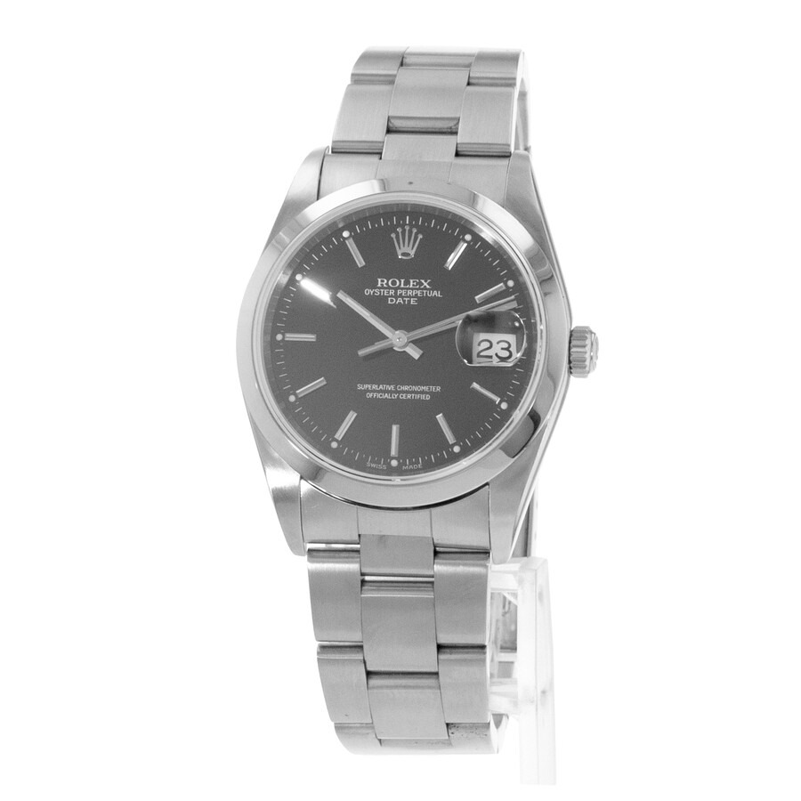 Pre-owned Rolex Oyster Perpetual Date Automatic Chronometer Black Dial Men's Watch 15200 BKSO - 3