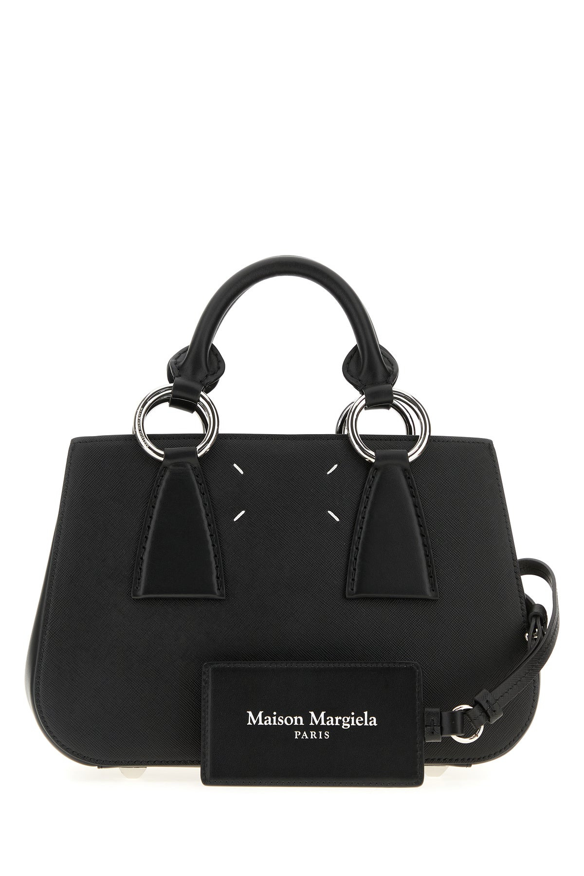 Black leather handbag - 1