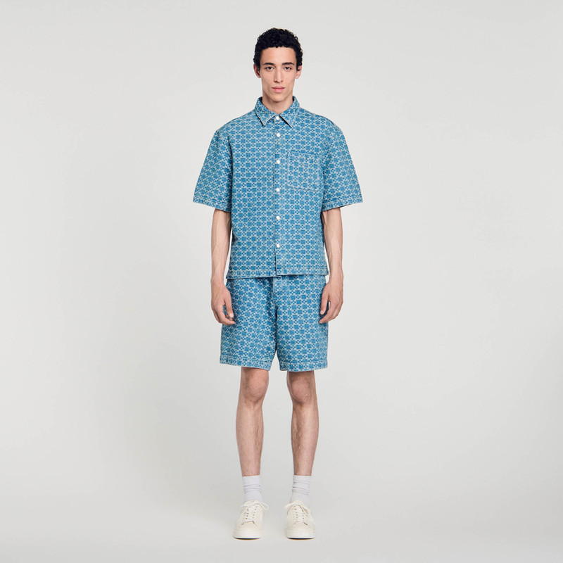 Sandro SQUARE CROSS DENIM SHIRT outlook