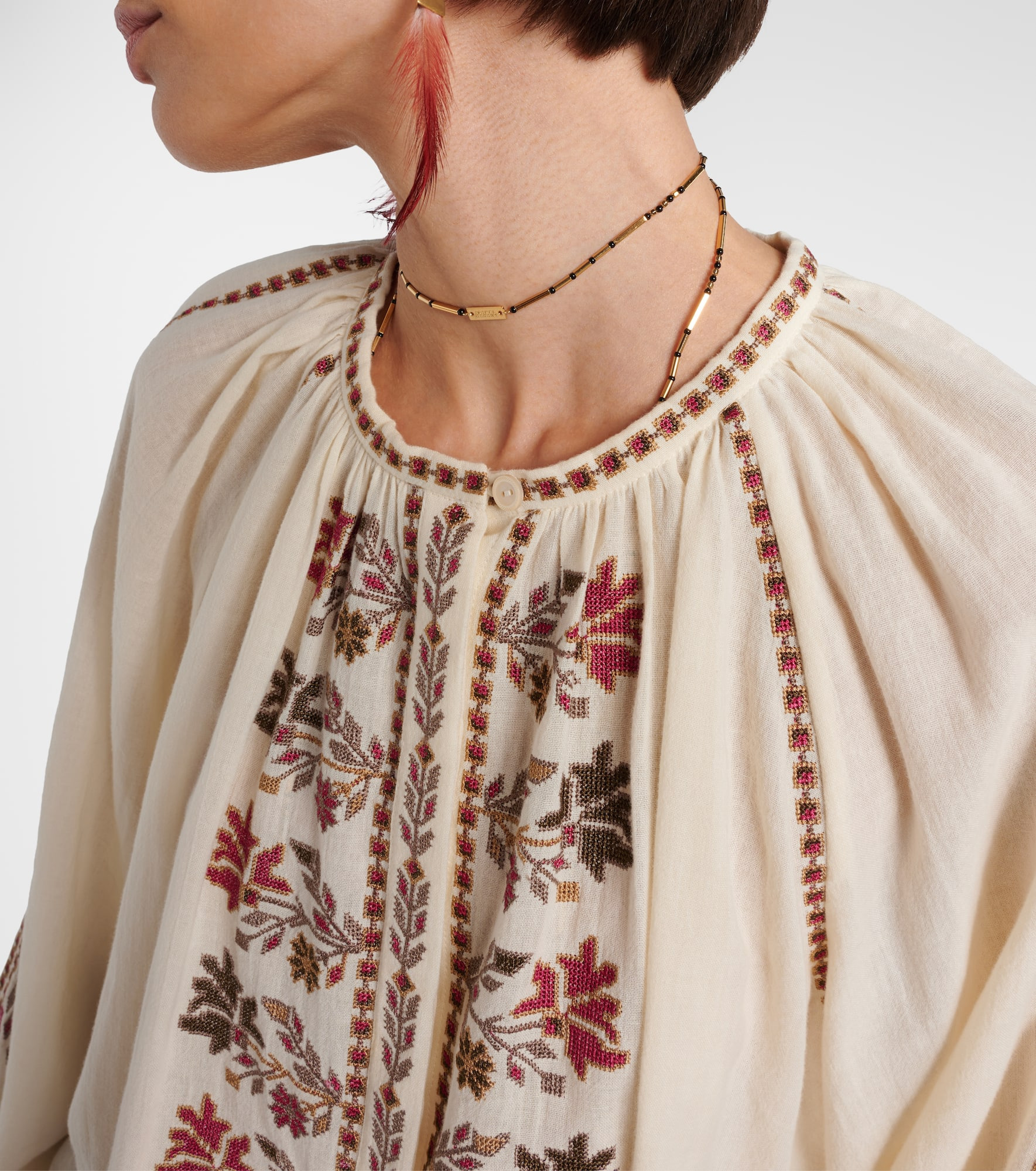 Lynne embroidered cotton blouse - 4