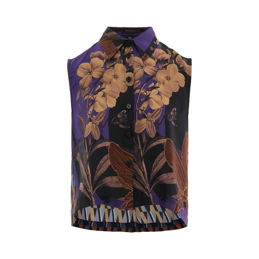 Saluna Floral Print Sleeveless Blouse - 1