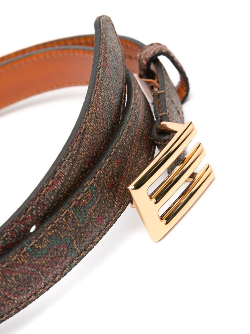 paisley-print logo-buckle belt - 2