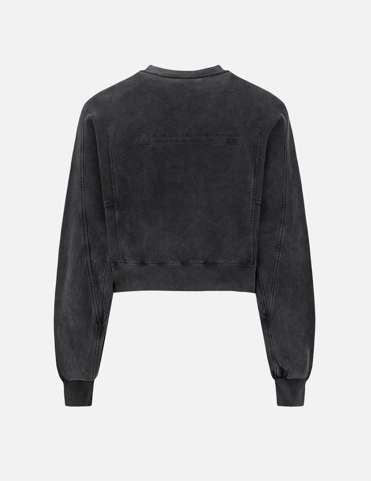 Embossed Slogan Cropped Sweatshirt - 2