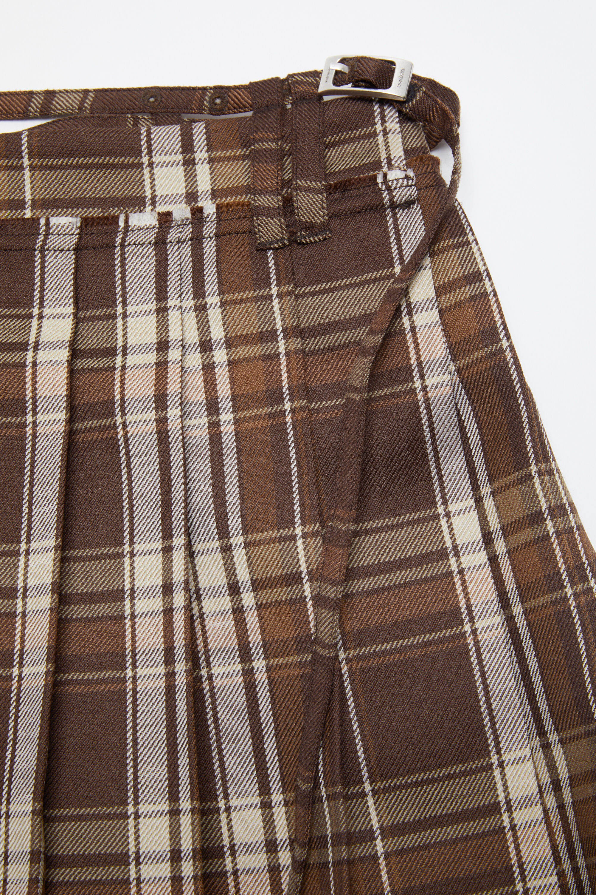 Asymmetric pleated skirt - Brown/beige - 6