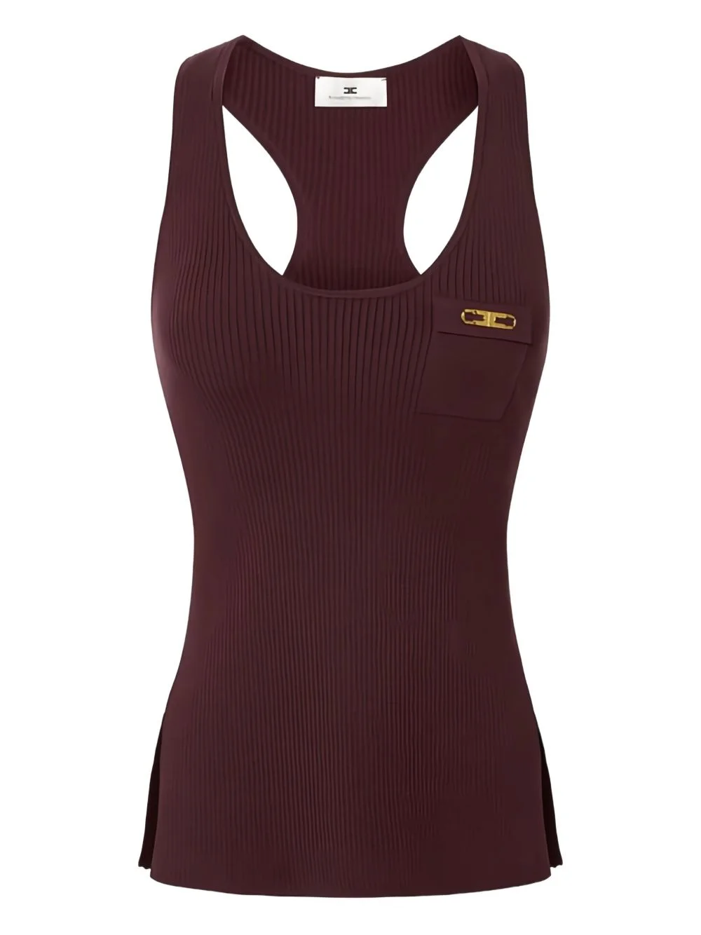 ribbed breast-pocket tank top - 1