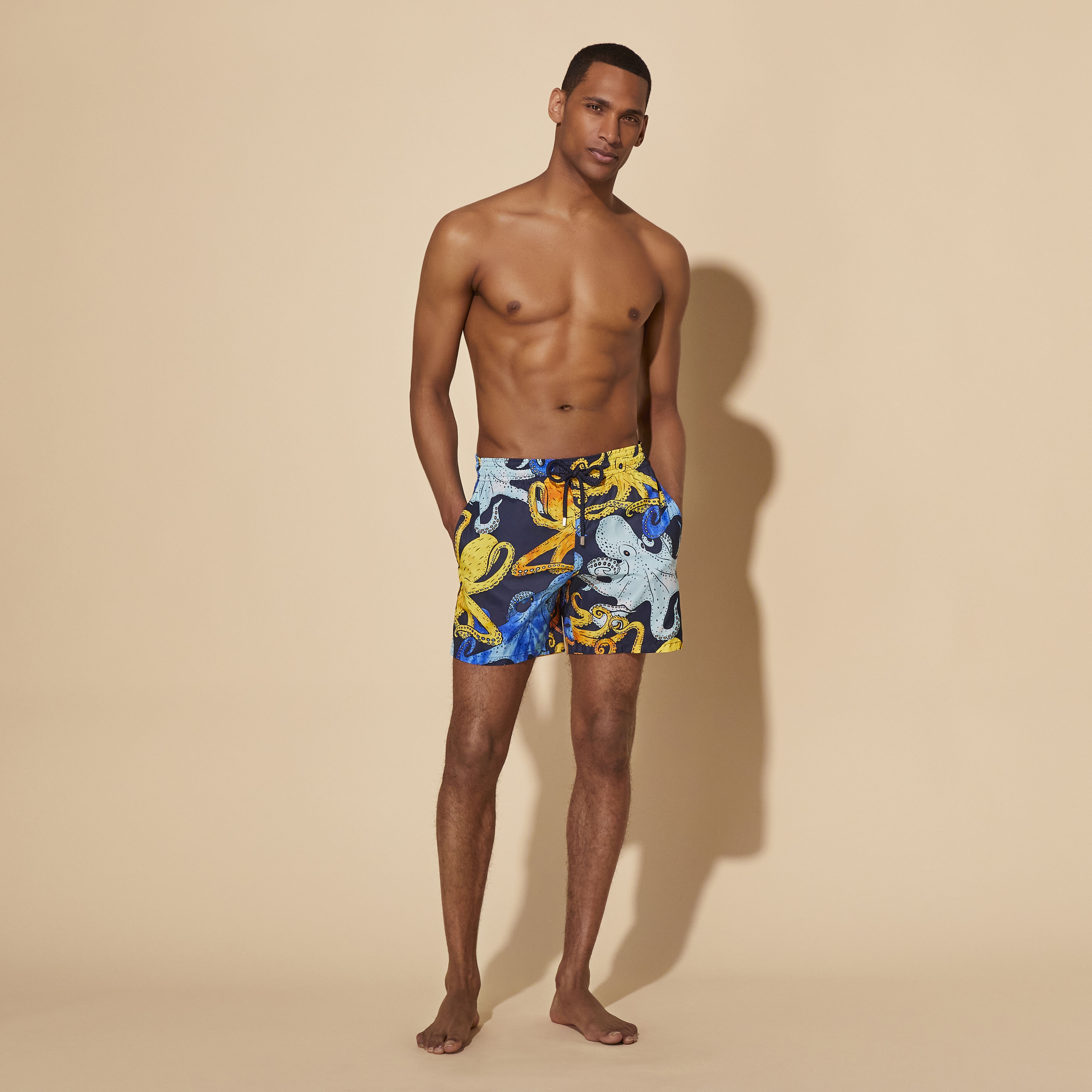 Men Swim Trunks Ultra-light and Packable Poulpes Aquarelle - 3