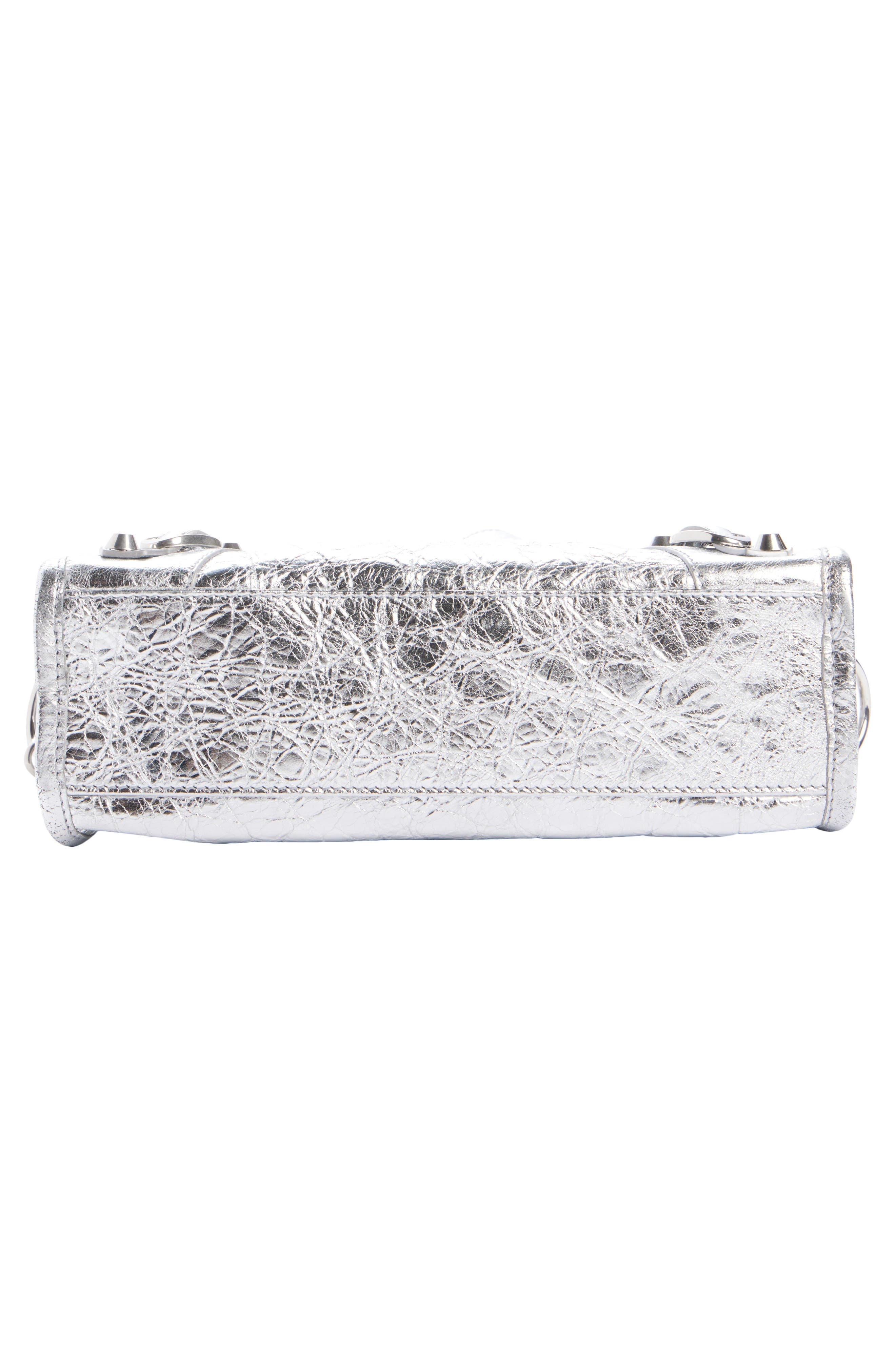 Balenciaga Small Le City Metallic Lambskin Leather Handbag in 8122 Silver at Nordstrom - 5