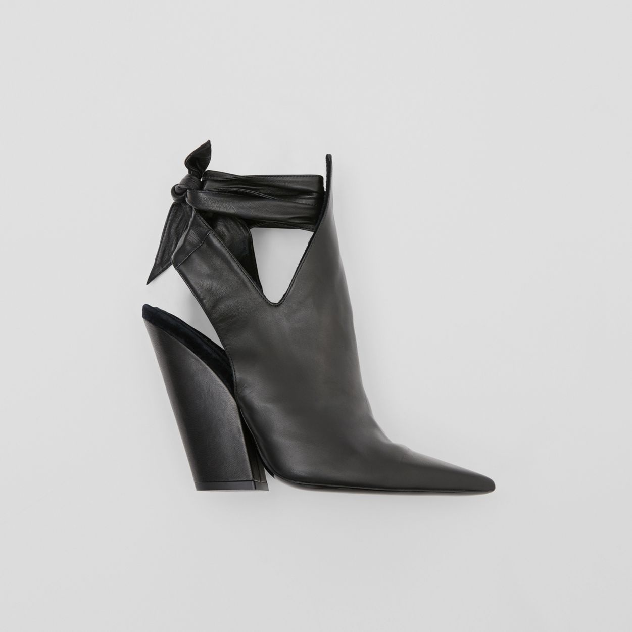 Tie Detail Leather Point-toe Mules - 1
