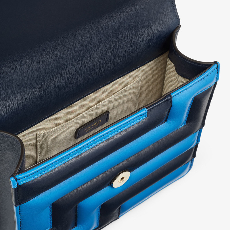 Avenue Quad
Navy and Sky Avenue Nappa Leather Shoulder Bag with JC Emblem 4