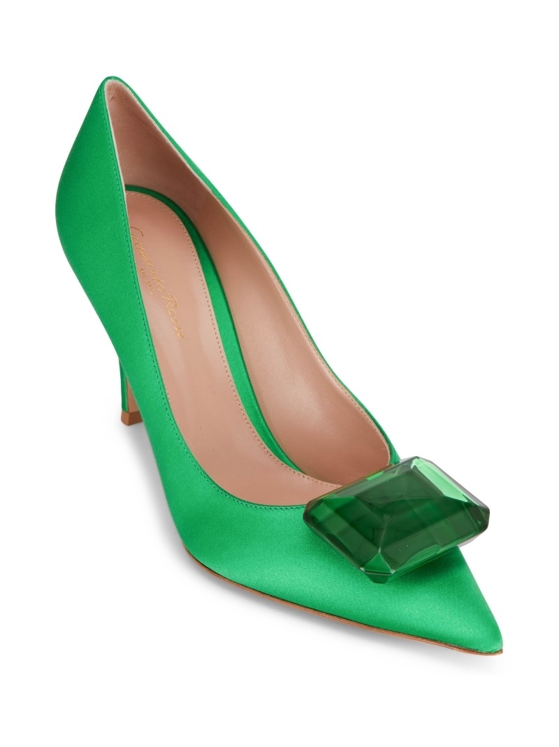 maxi-gemstone satin pumps - 2