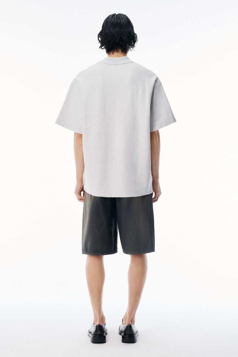 light grey striped Pique Polo 4