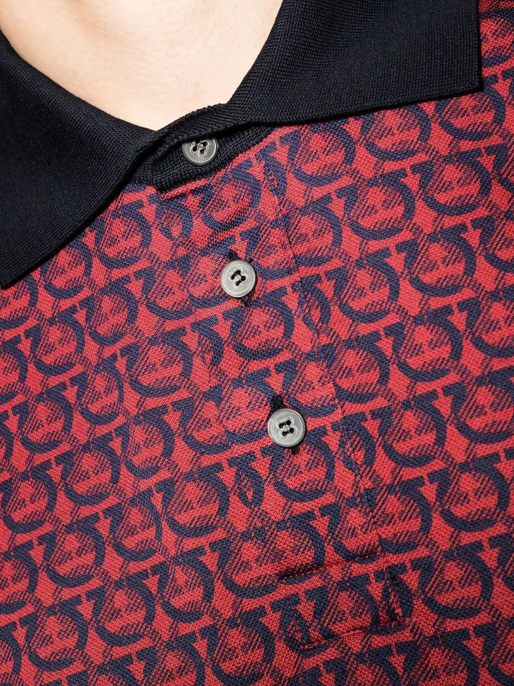 Gancini-print polo shirt - 4