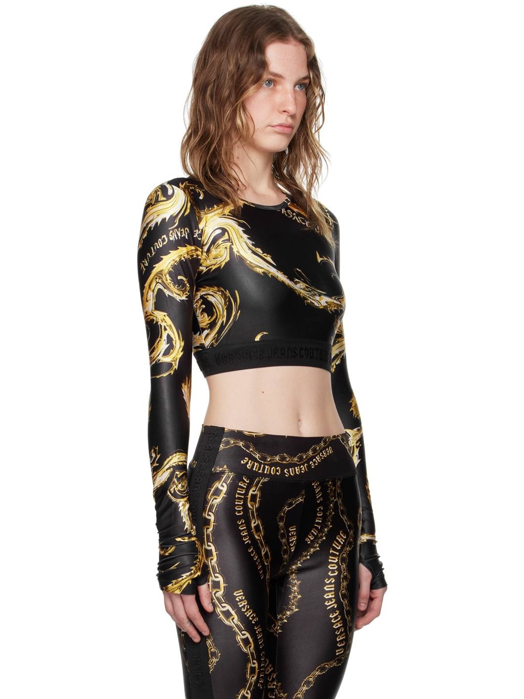 Black & Gold Chromo Couture Long Sleeve T-Shirt - 2