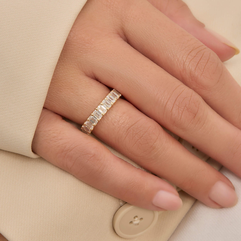 STONE AND STRAND LAB-Created Emerald Cut Eternity Band outlook