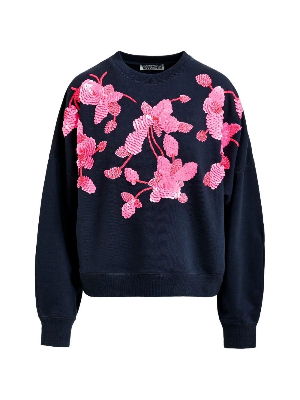 flower-pattern sequin-embellishment sweatshirt - 1