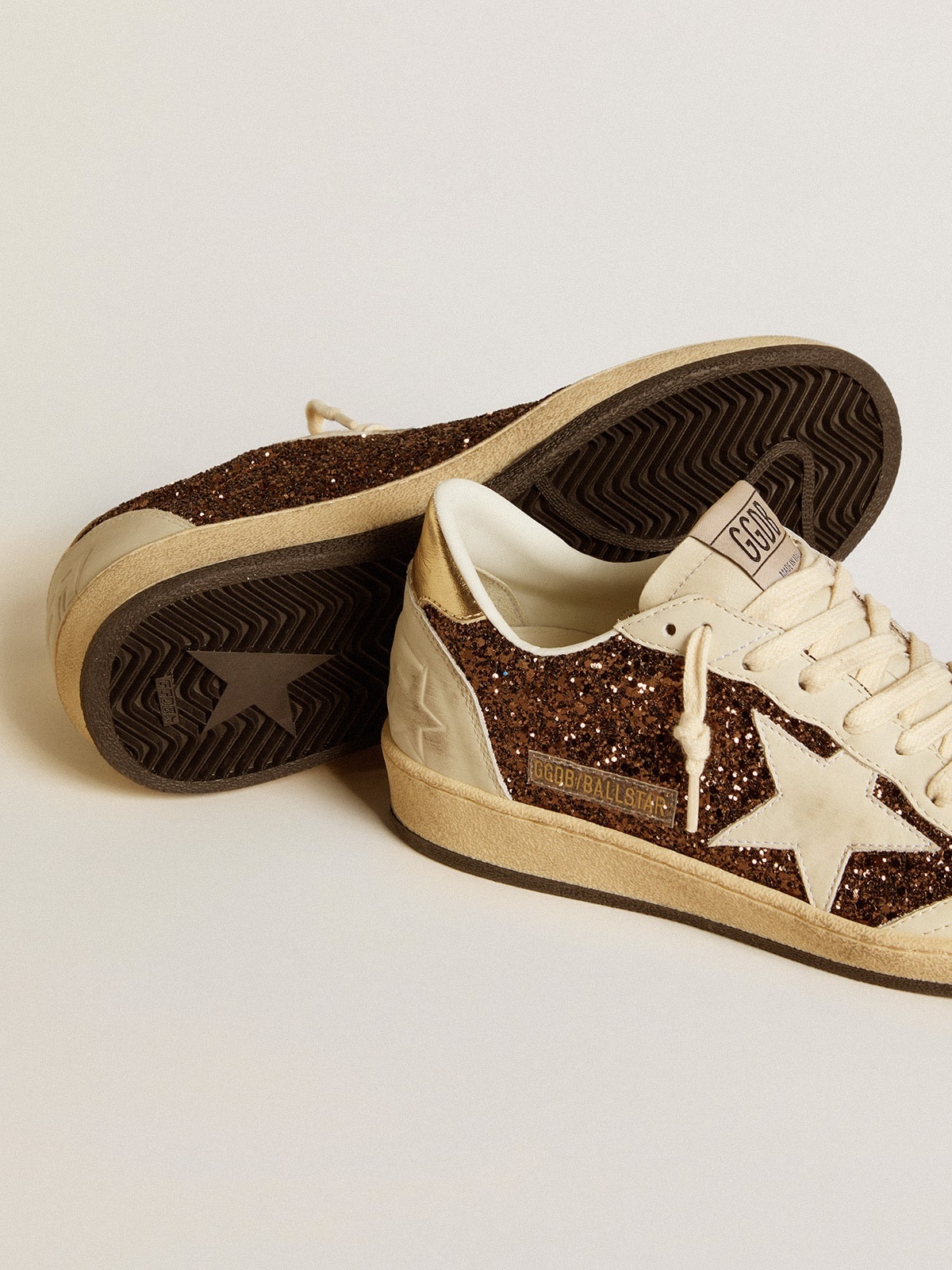 Women's Ball Star in glitter with leather star and metallic leather heel tab - 3