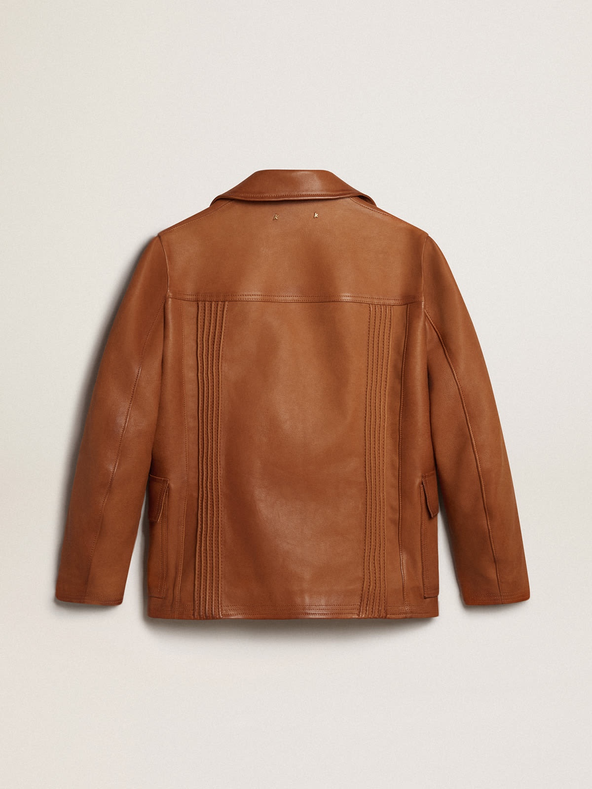 Bronze-brown leather jacket - 6
