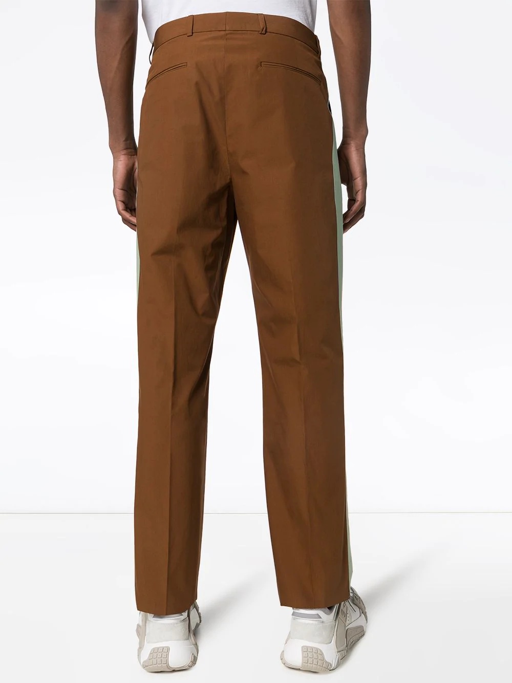 pleated side-stripe trousers - 4