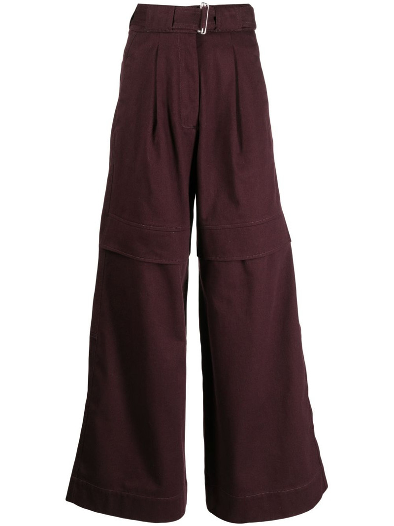 layered-effect wide-leg trousers 1