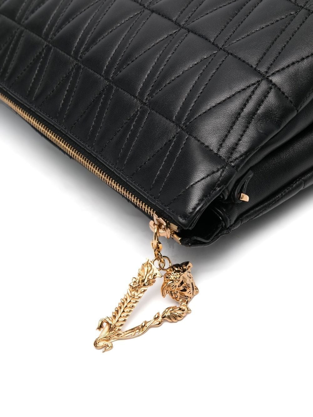 V-monogram quilted shoulder bag - 4