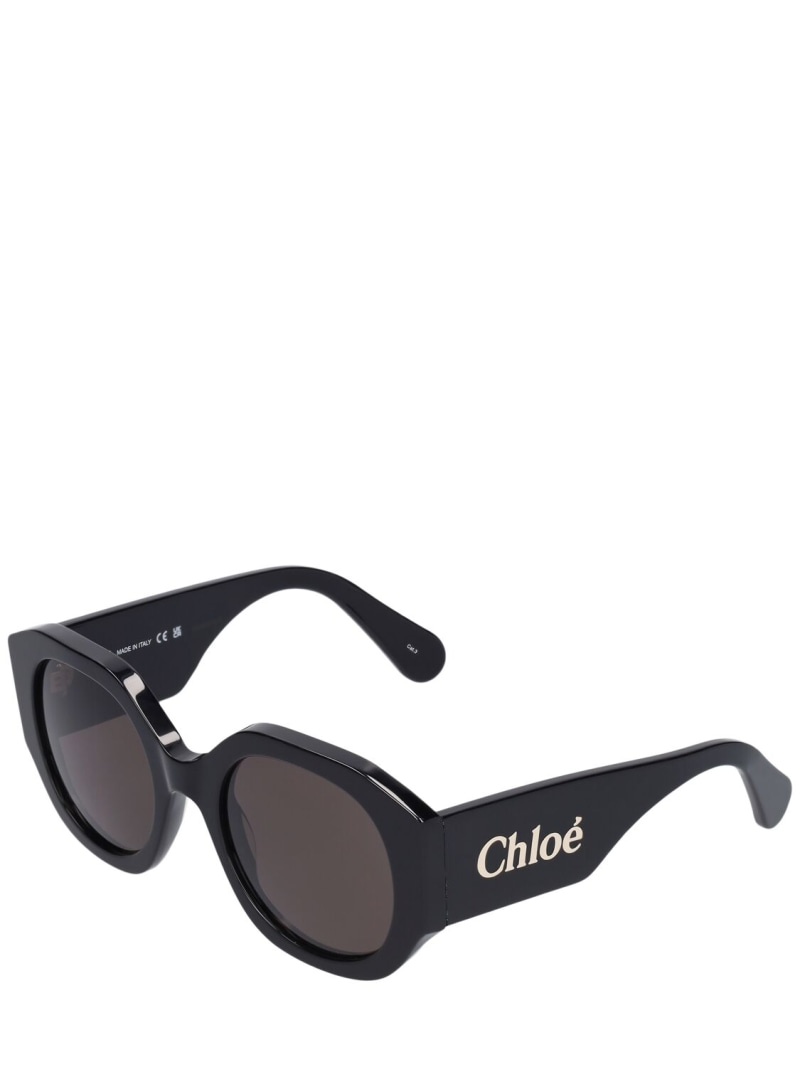 Oversized logo round acetate sunglasses - 3