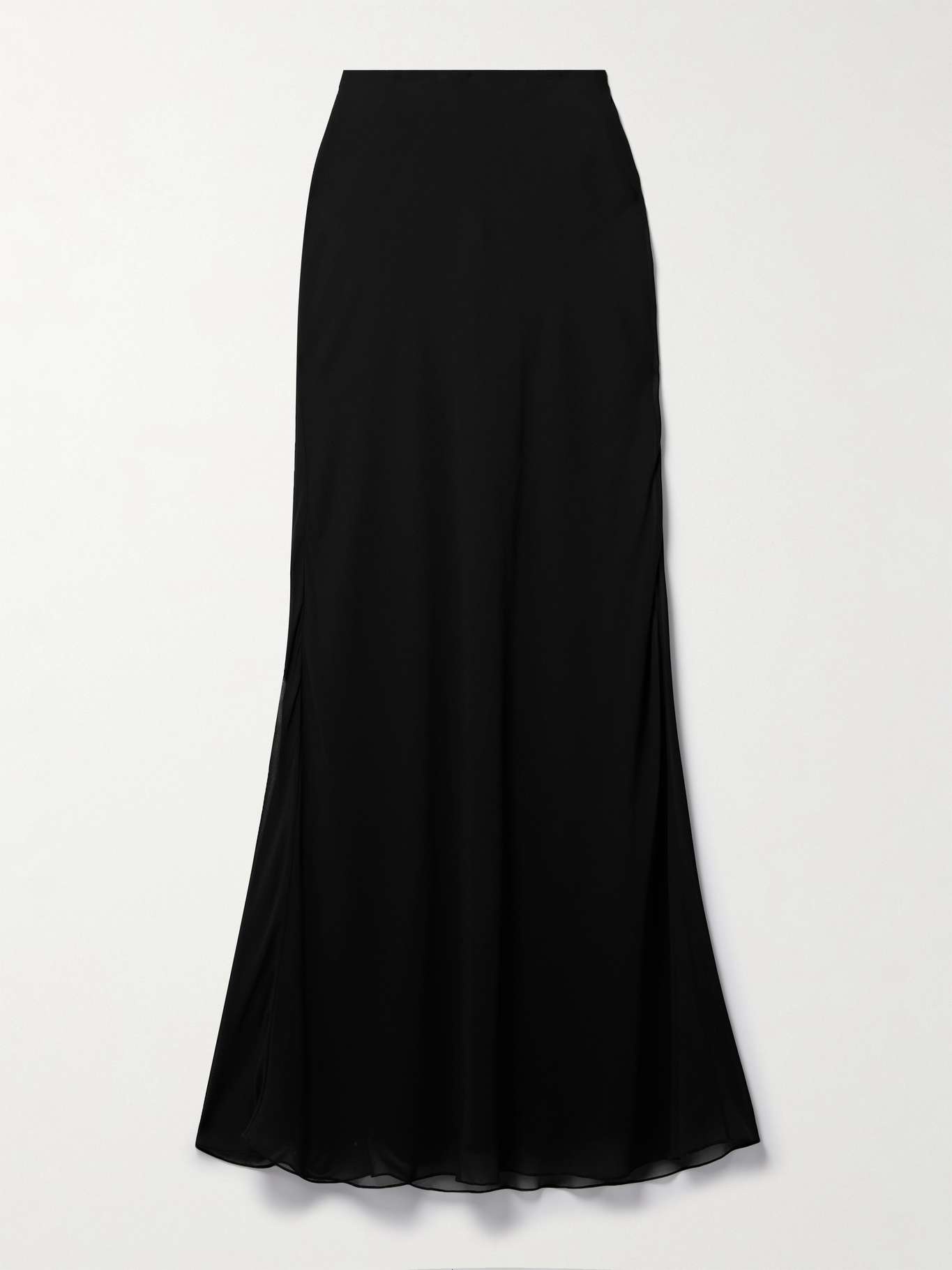 Mauva silk-chiffon maxi skirt - 1