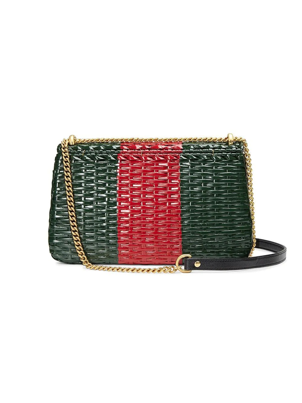 green and red Web straw small shoulder bag - 3