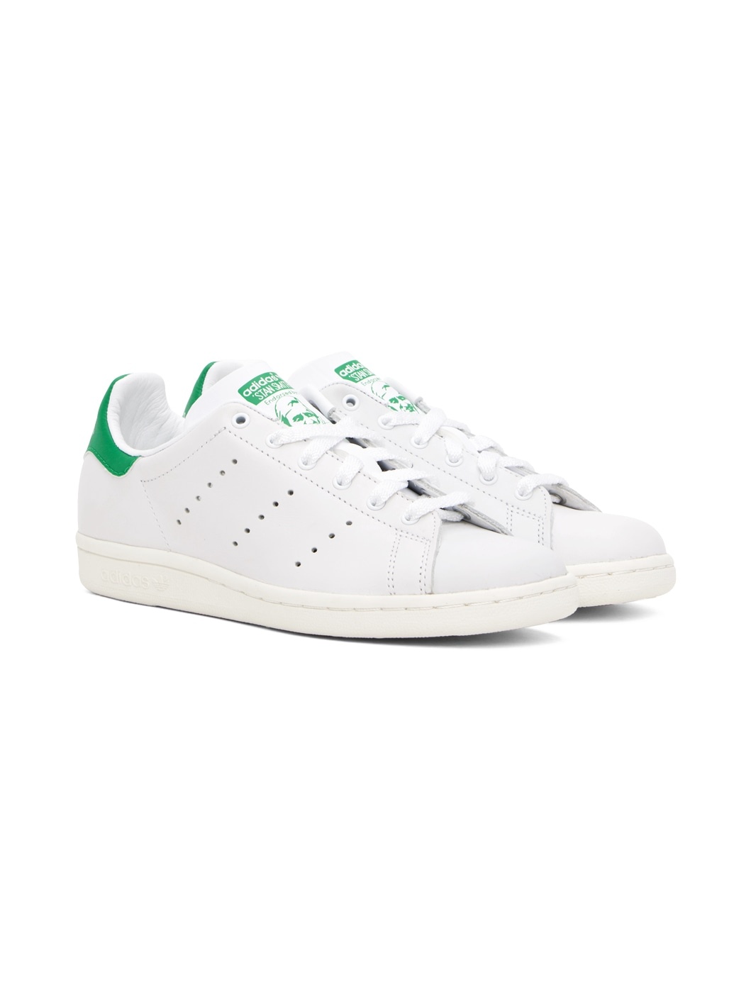 White & Green Stan Smith 80s Sneakers - 4