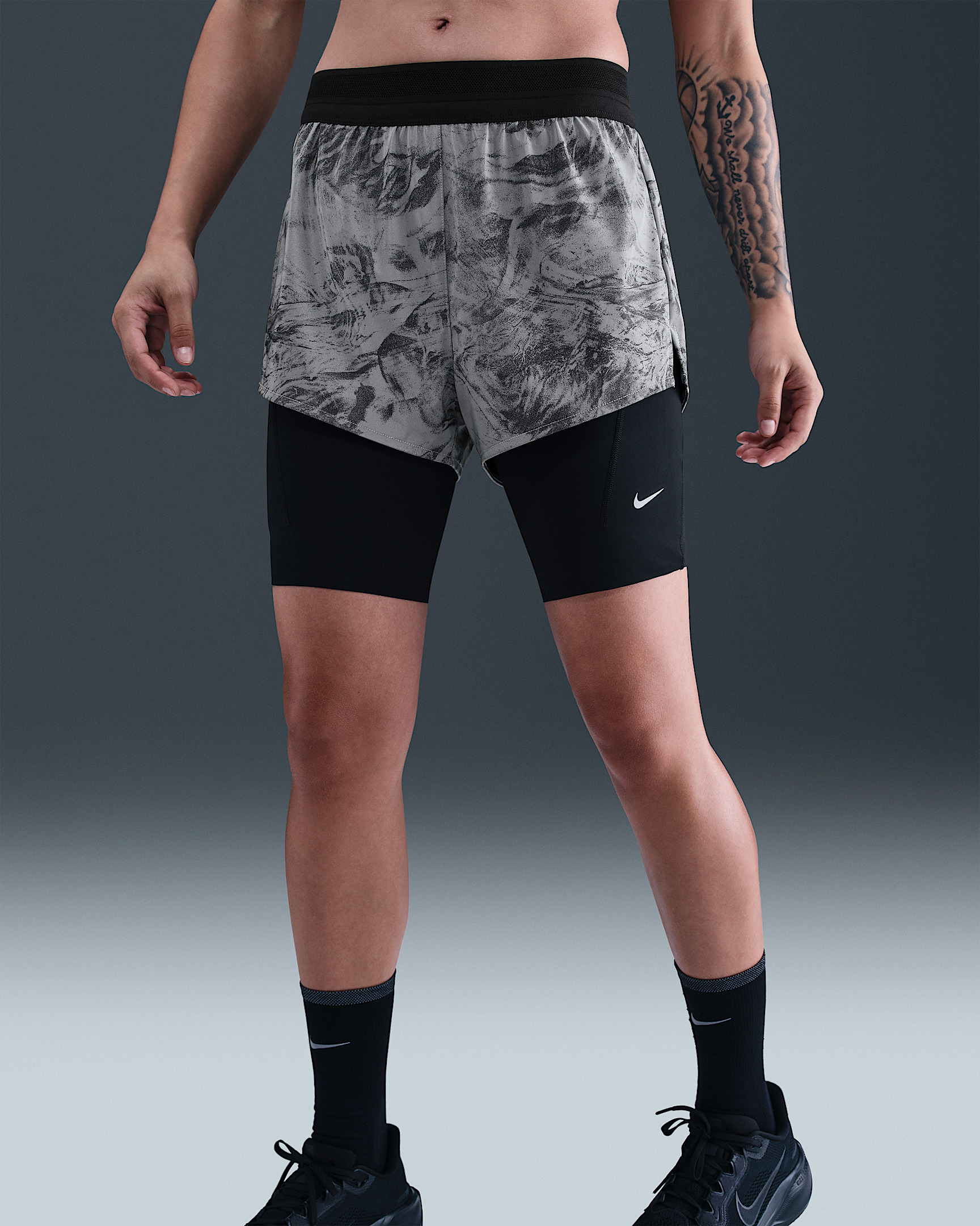 Nike Swift Women's Mid-Rise 2-in-1 Running Shorts with Reflective Accents - 2
