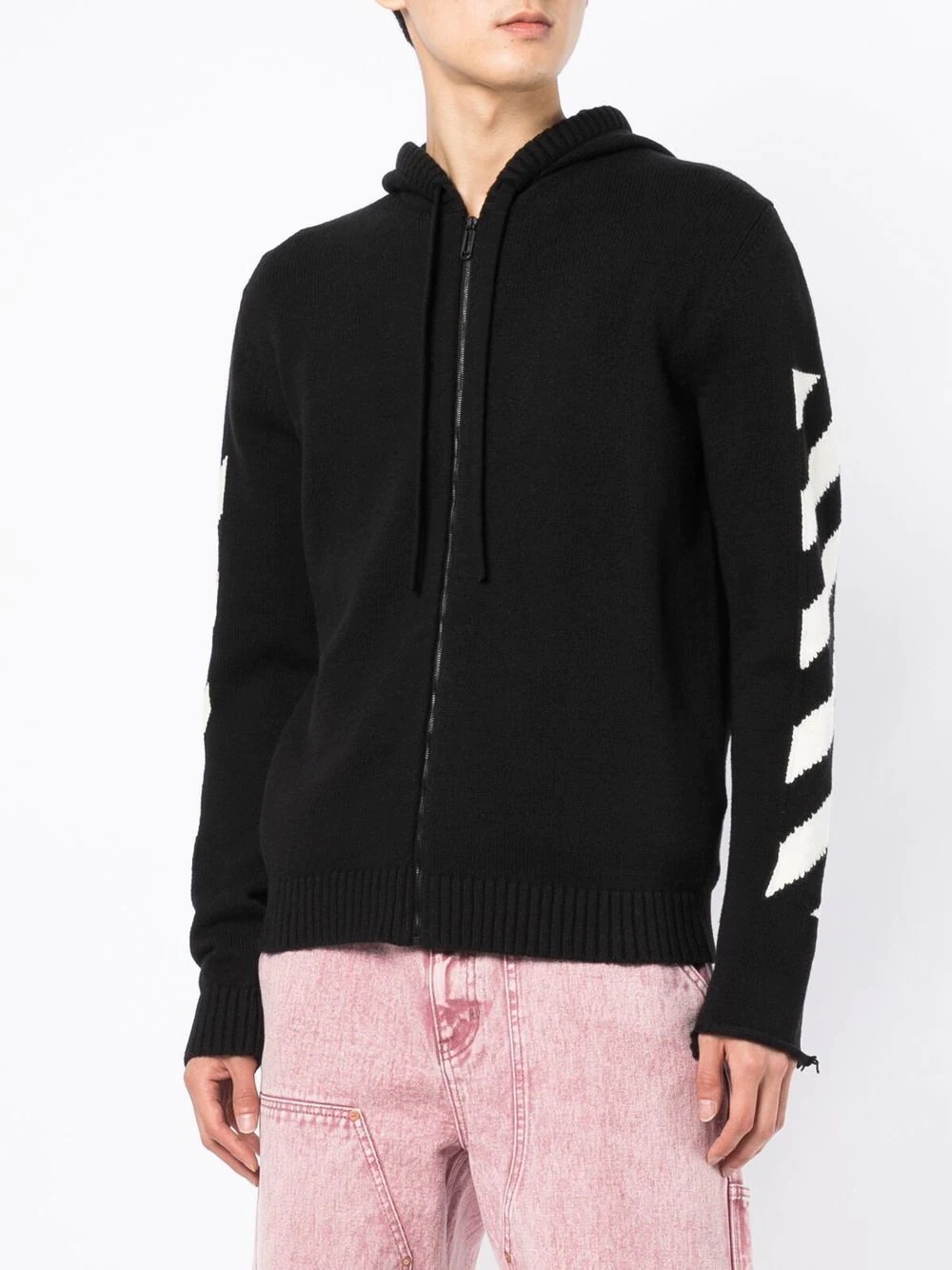 Diag-stripe print hoodie - 3