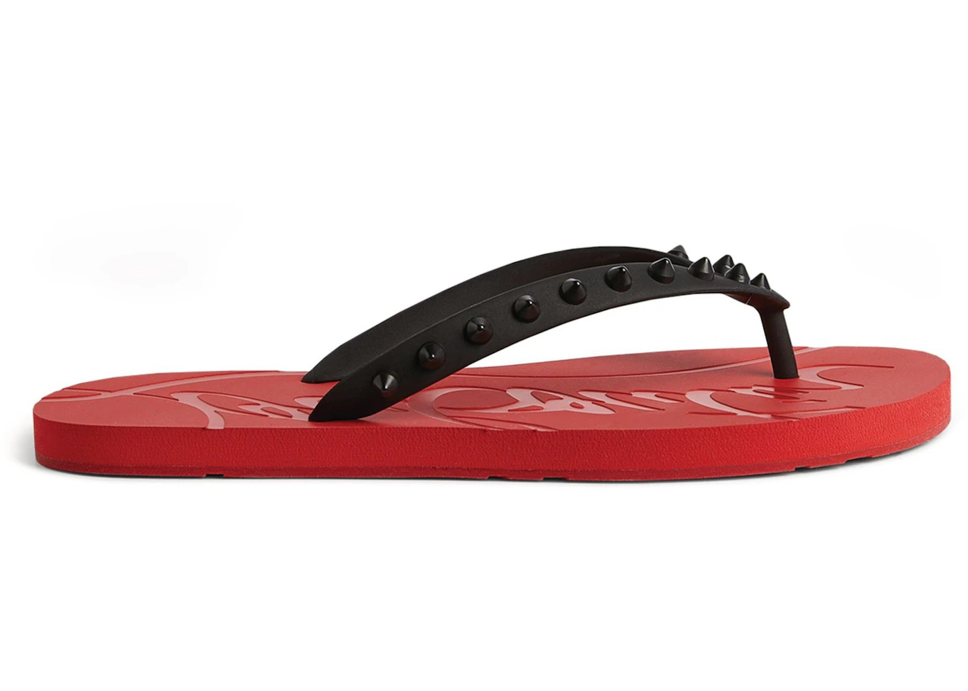 Christian Louboutin Loubi Flip Slide Red Black - 1