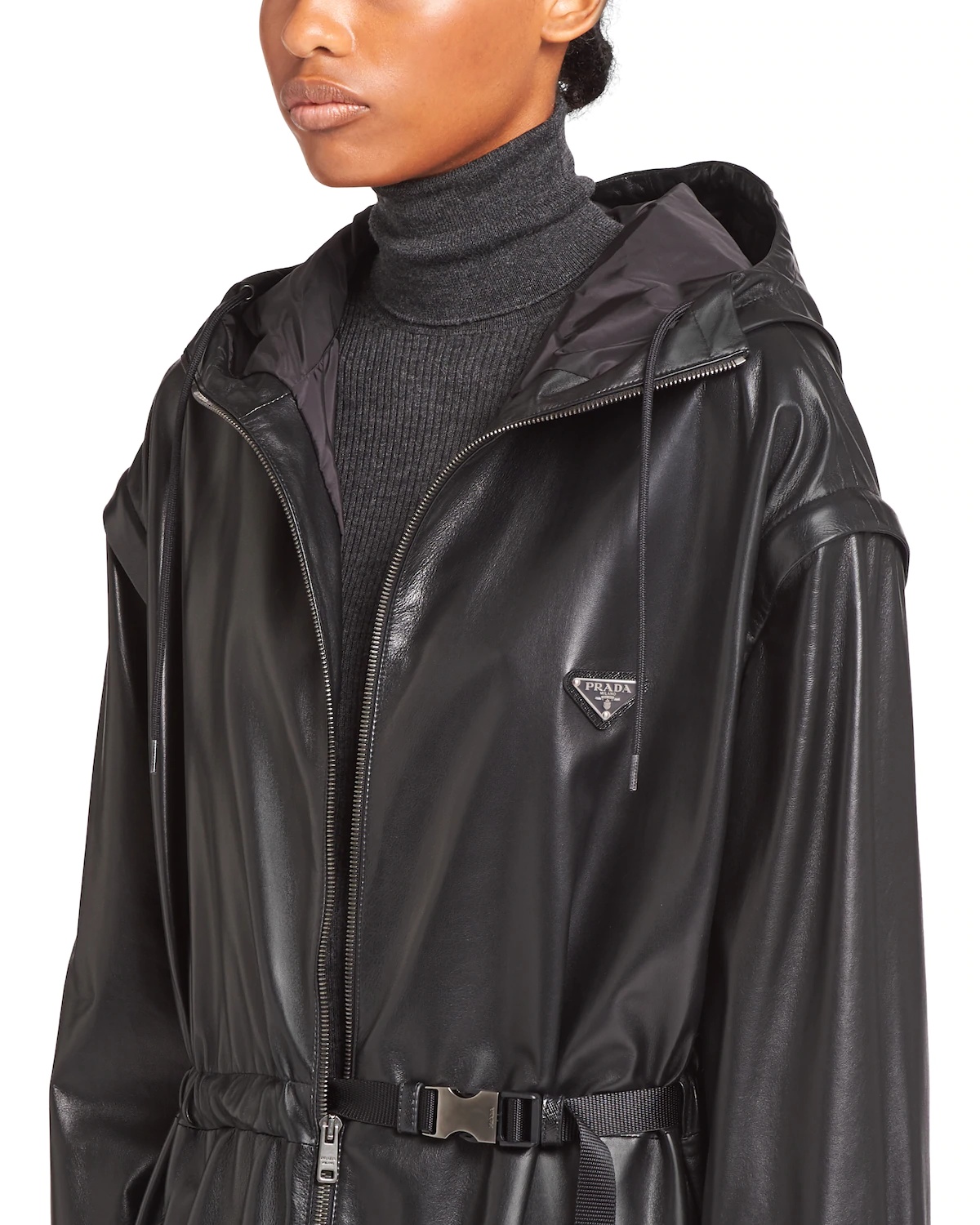 Nappa leather jacket with detachable sleeves - 5