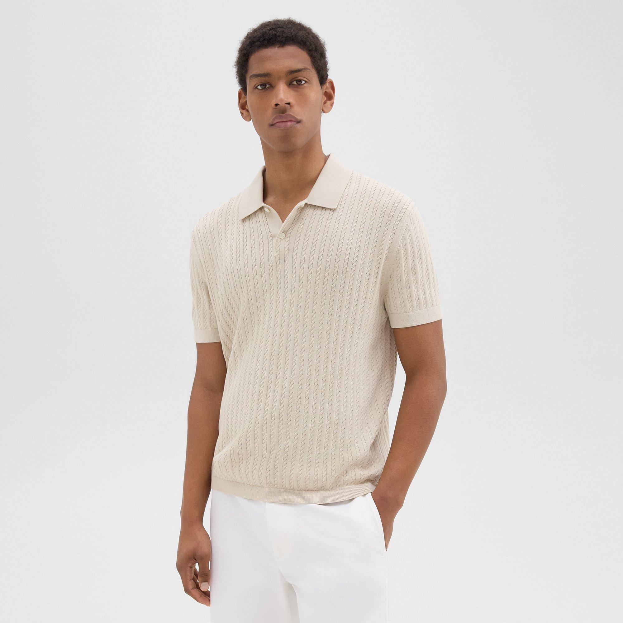 Cable Knit Polo in Cotton - 2