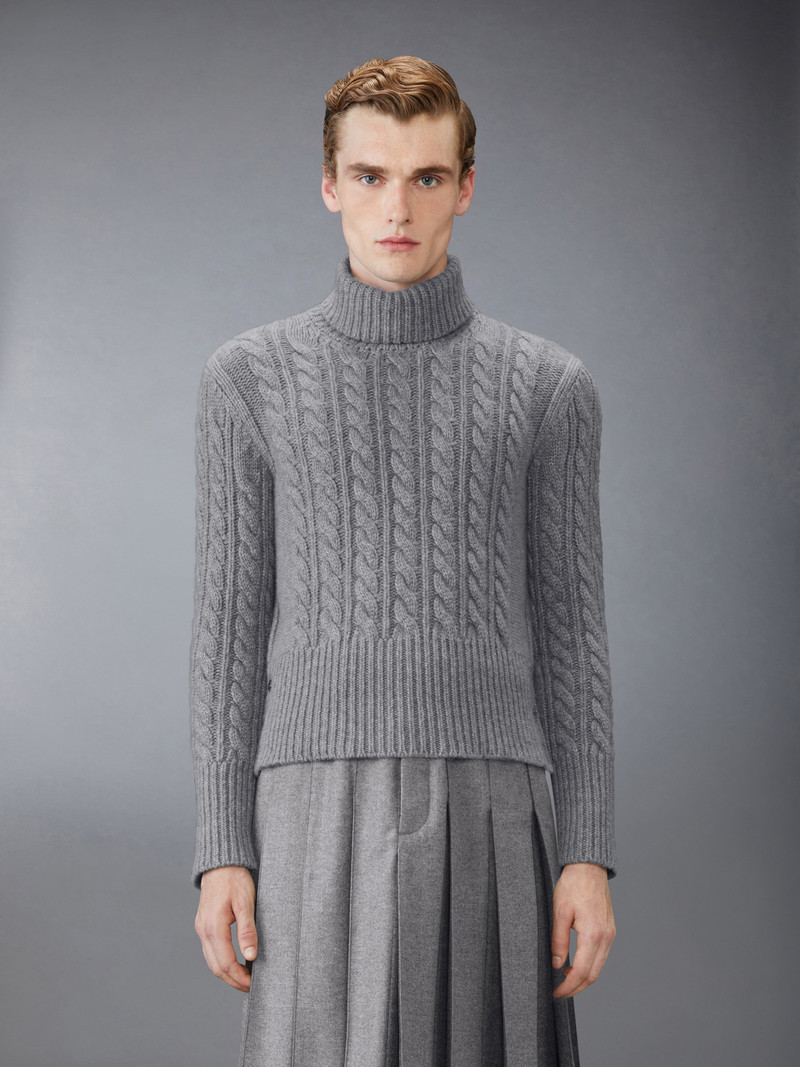 Thom Browne Classic Cashmere Cable Turtle Neck outlook