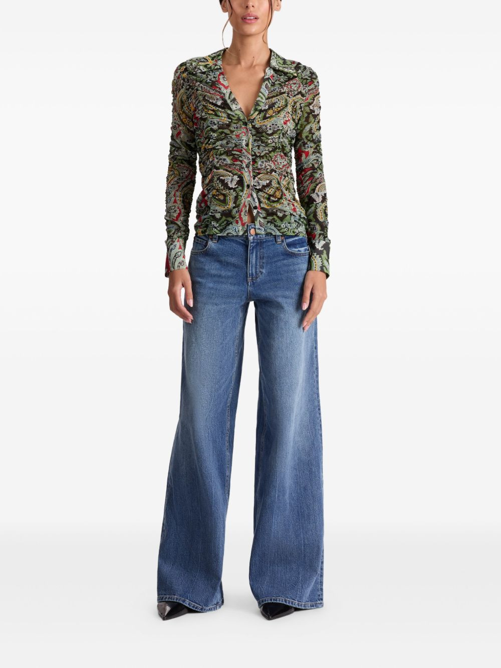 paisley-print ruched blouse - 2