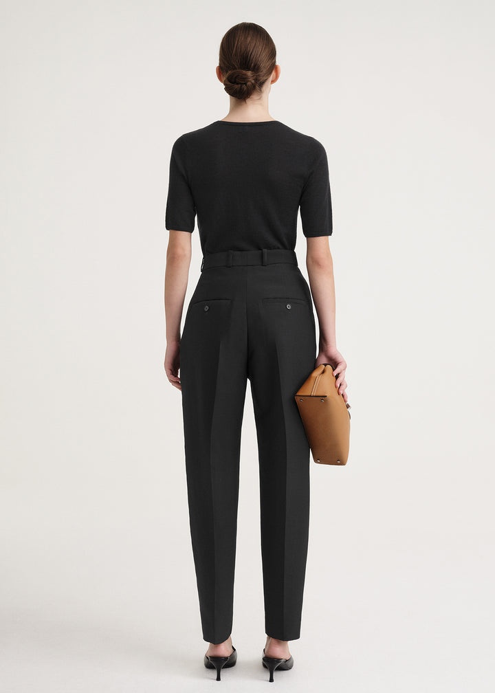 Sewn pleat evening trousers black - 3
