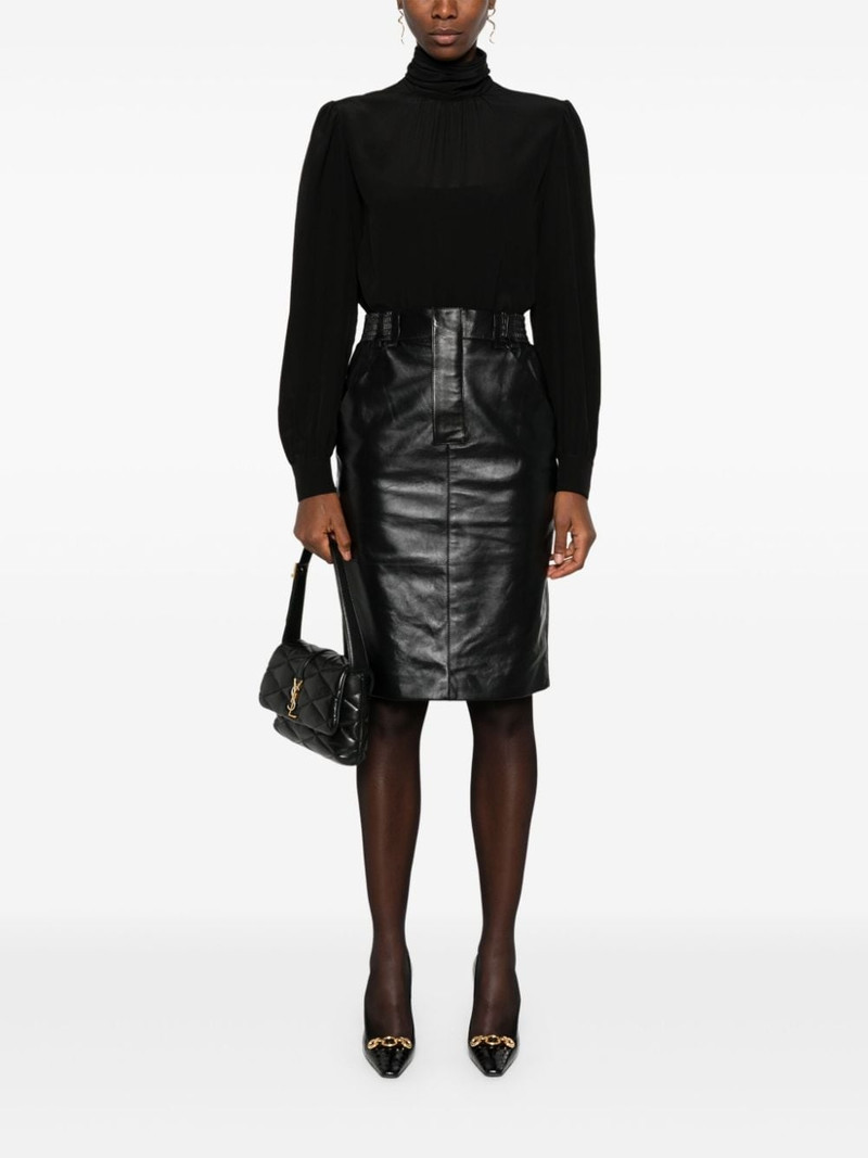 SAINT LAURENT leather pencil skirt outlook